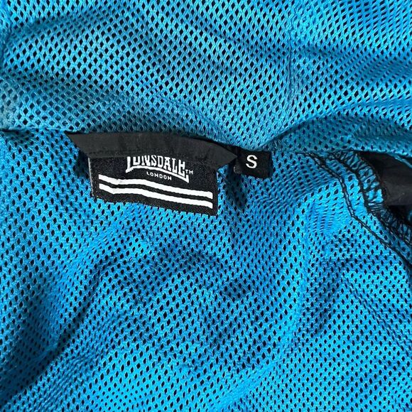 Vintage Lonsdale London Black Blue Full Zip Windbreaker Jacket Men's Size Small - Picture 9 of 10